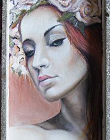Öl auf Holzplatte 20x60cm